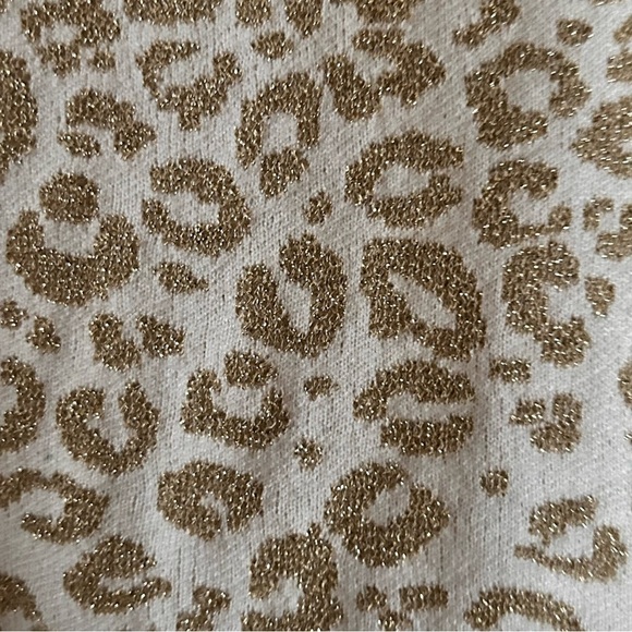 United Stares Sweaters Cheetah Print Cream Gold Women Size Large - Picture 7 of 11
